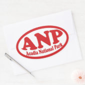 Acadia National Park rode ovale sticker (Envelop)
