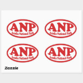 Acadia National Park rode ovale sticker (Vel)