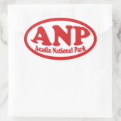 Acadia National Park rode ovale sticker (Tas)