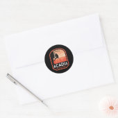 Acadia National Park Rotsklimmen Ronde Sticker (Envelop)