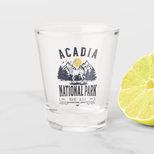 Acadia National Park Rustic Landscape Shot Glas (Voorkant)