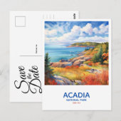 Acadia National Park Save the Date Briefkaart (Voorkant / Achterkant)