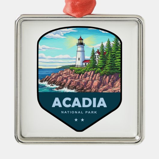 Acadia National Park Schild Metalen Ornament (Voorkant)