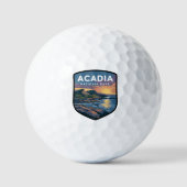 Acadia National Park Sunset Badge Golfballen (Voorkant)