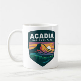 Acadia National Park Sunset Badge Illustratie Koffiemok