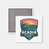 Acadia National Park Sunset Badge Magneet (Voorkant / Achterkant)