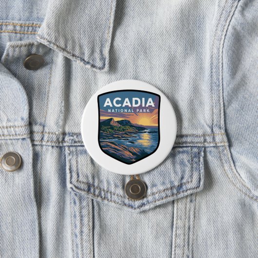 Acadia National Park Sunset Badge Ronde Button 7,6 Cm (In situ)