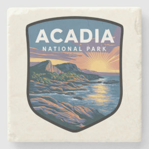Acadia National Park Sunset Badge Stenen Onderzetter