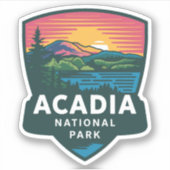 Acadia National Park Sunset Badge Sticker (Voorkant)