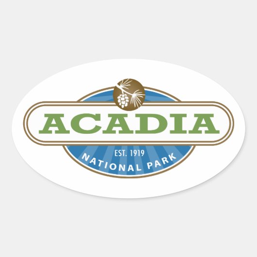Acadia National Park USA Ovale Sticker (Voorkant)
