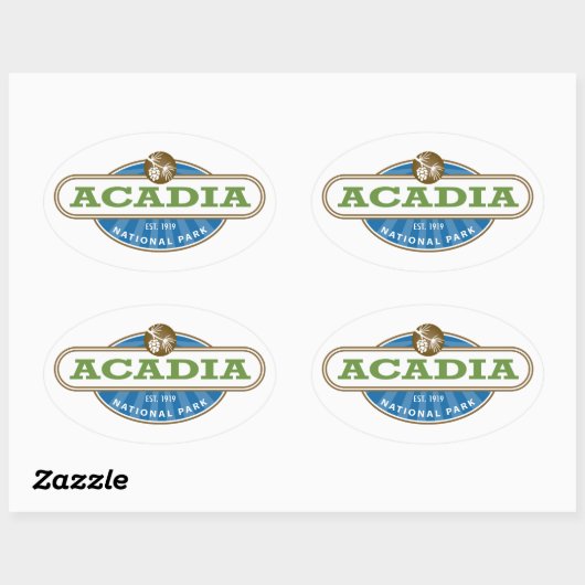 Acadia National Park USA Ovale Sticker (Vel)