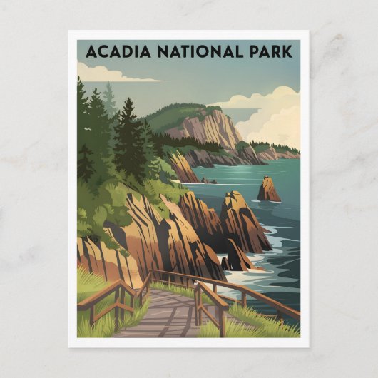 Acadia National Park vintage Briefkaart (Voorkant)