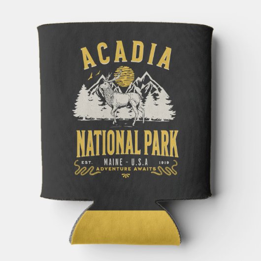 Acadia National Park Vintage Landscape Blikjeskoeler (Achterkant)