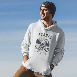 Acadia National Park Vintage Landscape Hoodie