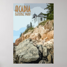 Acadia National Park Vintage Poster