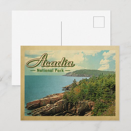 Acadia National Park Vintage Travel Briefkaart (Voorkant / Achterkant)