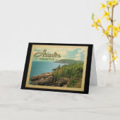 Acadia National Park Vintage Travel Kaart (Gele Bloem)