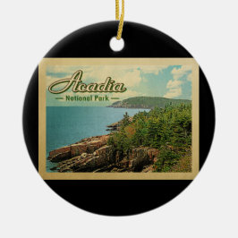 Acadia National Park Vintage Travel Keramisch Ornament