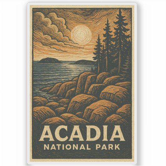 Acadia National Park Vinyl Sticker (Voorkant)
