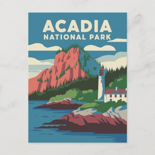 Acadia National Park  vuurtoren Briefkaart (Voorkant)