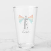 Acadia National Park Vuurtoren Regenboog Glas (Achterkant)