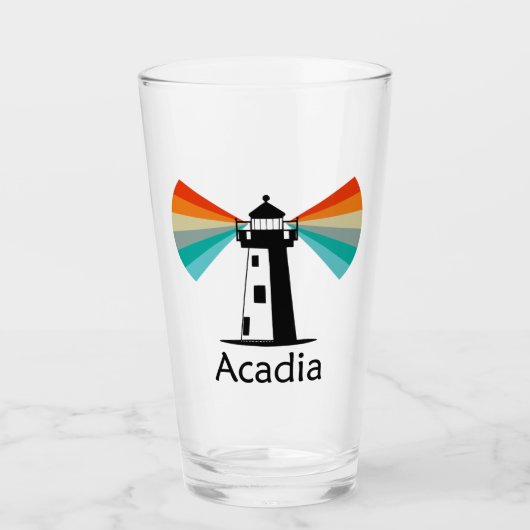 Acadia National Park Vuurtoren Regenboog Glas (Voorkant)