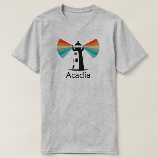 Acadia National Park Vuurtoren Regenboog T-shirt (Design voorkant)