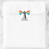 Acadia National Park Vuurtoren Regenboog Vierkante Sticker (Tas)