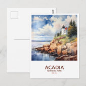 Acadia National Park - Vuurtoren van Park Bass Har Briefkaart (Voorkant / Achterkant)