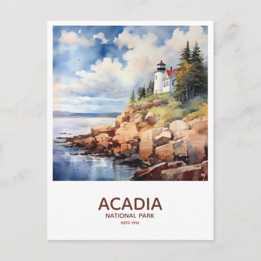 Acadia National Park - Vuurtoren van Park Bass Har Briefkaart (Voorkant)