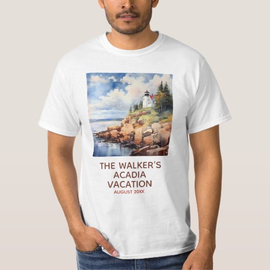 Acadia National Park - Vuurtoren van Park Bass Har T-shirt (Voorkant)