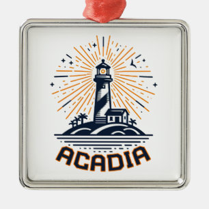 Acadia National Park Vuurtoren Zonsopgang Metalen Ornament