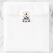 Acadia National Park Vuurtoren Zonsopgang Vierkante Sticker (Tas)