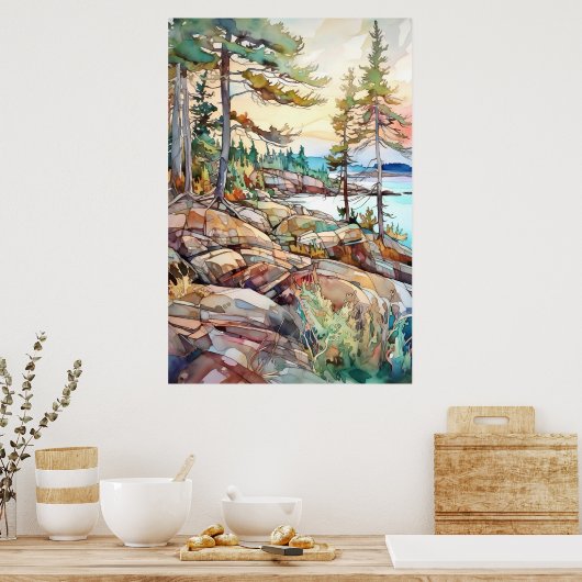Acadia National Park Waterverf Poster (Keuken)