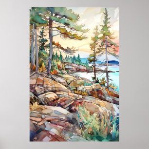 Acadia National Park Waterverf Poster