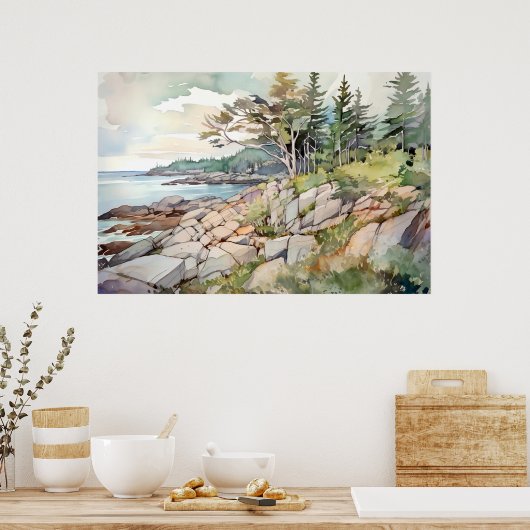 Acadia National Park Waterverf Poster (Keuken)