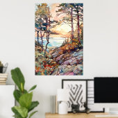 Acadia National Park Waterverf Poster (Thuiskantoor)
