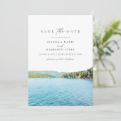 ACADIA NATIONAL PARK Waterverf Save the Date Invi Kaart (Staand voorkant)