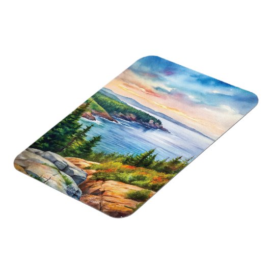 Acadia National Park Waterverf Schilderij Magneet (Linkerzijde)