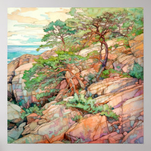 Acadia National Park Waterverf Schilderij Poster