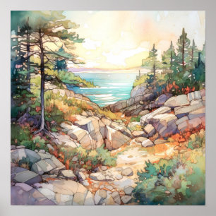 Acadia National Park Waterverf Schilderij Poster