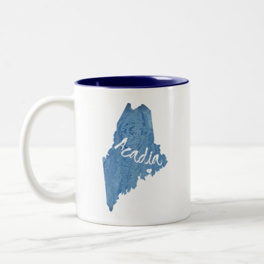 Acadia National Park Wood Grain Tweekleurige Koffiemok (Links)