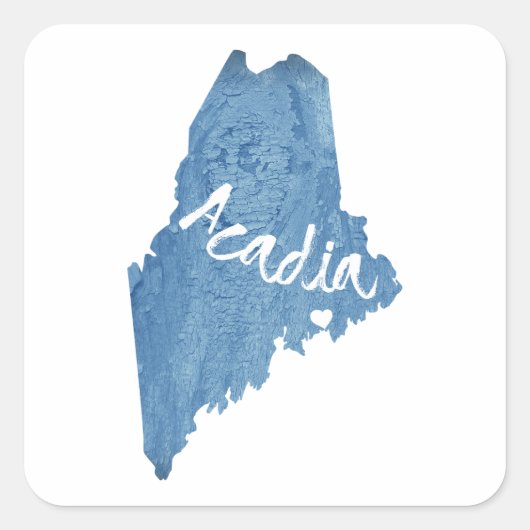 Acadia National Park Wood Grain Vierkante Sticker (Voorkant)