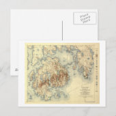 Acadia National ParkTopographic Panoramic Map Briefkaart (Voorkant / Achterkant)