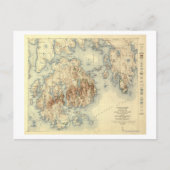 Acadia National ParkTopographic Panoramic Map Briefkaart (Voorkant)