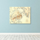 Acadia National ParkTopographic Panoramic Map Canvas Afdruk (Insitu (Houten vloer))