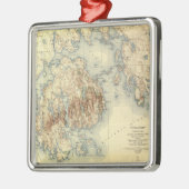 Acadia National ParkTopographic Panoramic Map Metalen Ornament (Links)