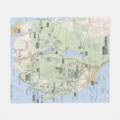 Acadia-plattegrond Fleece Deken (Voorkant (Horizontaal))