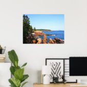 Acadia Rocky Beach near Thunder Hole Poster (Thuiskantoor)