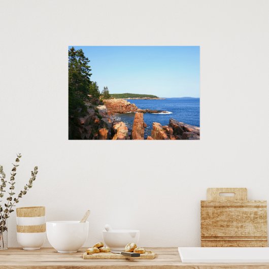 Acadia Rocky Beach near Thunder Hole Poster (Keuken)